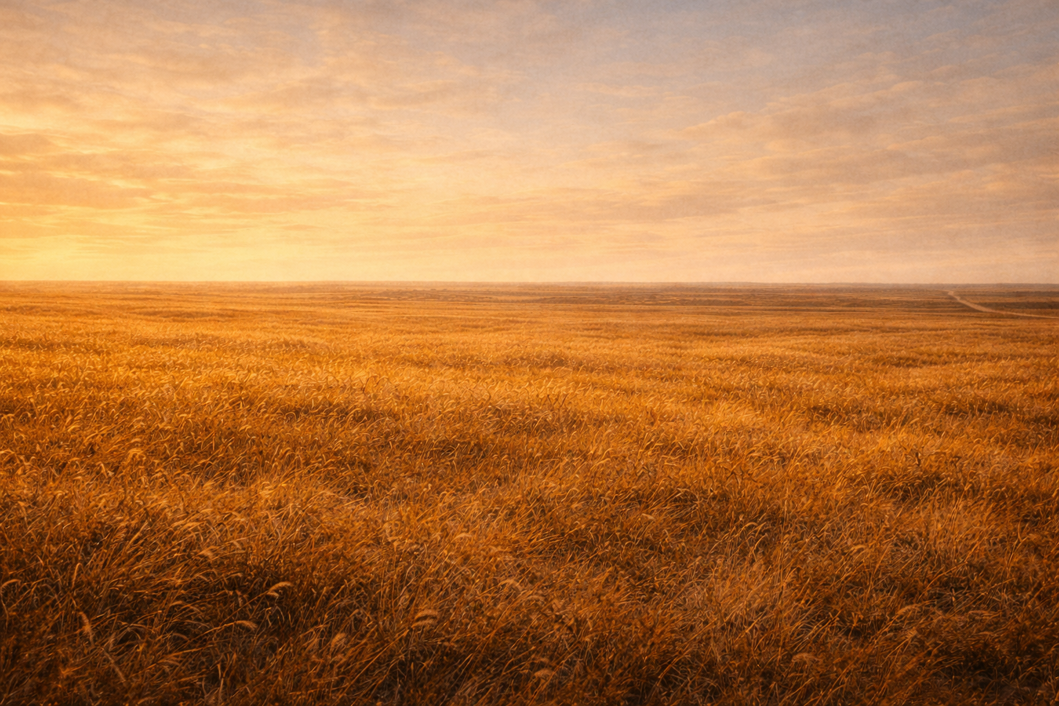 Golden hour light saturating the Poltava steppe — the color of volia
